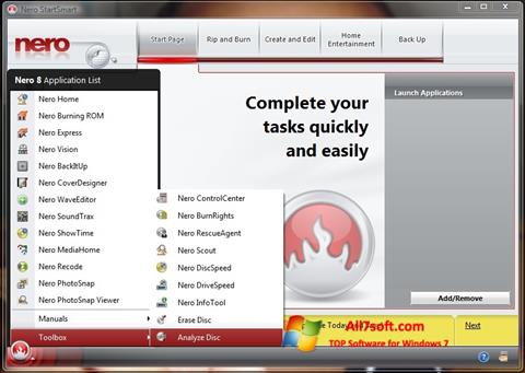 Ekran görüntüsü Nero StartSmart Windows 7
