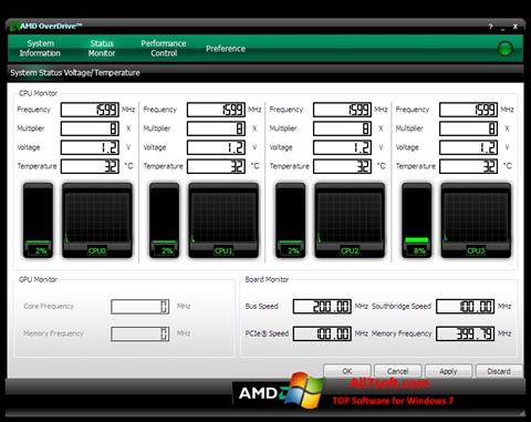 Ekran görüntüsü AMD Overdrive Windows 7