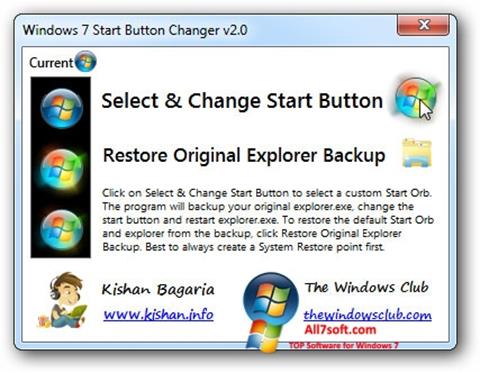 Ekran görüntüsü Windows 7 Start Button Changer Windows 7