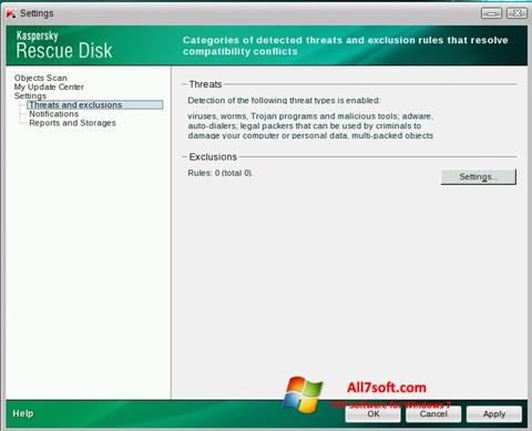 Ekran görüntüsü Kaspersky Rescue Disk Windows 7