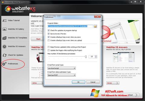 Ekran görüntüsü WebSite X5 Windows 7
